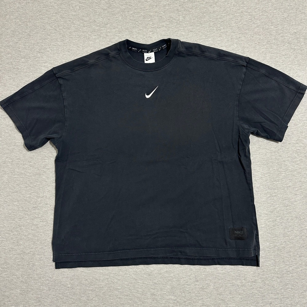 Nike Sportswear City Utility Oversized Tee Black Womens Large Embroidered Swoosh